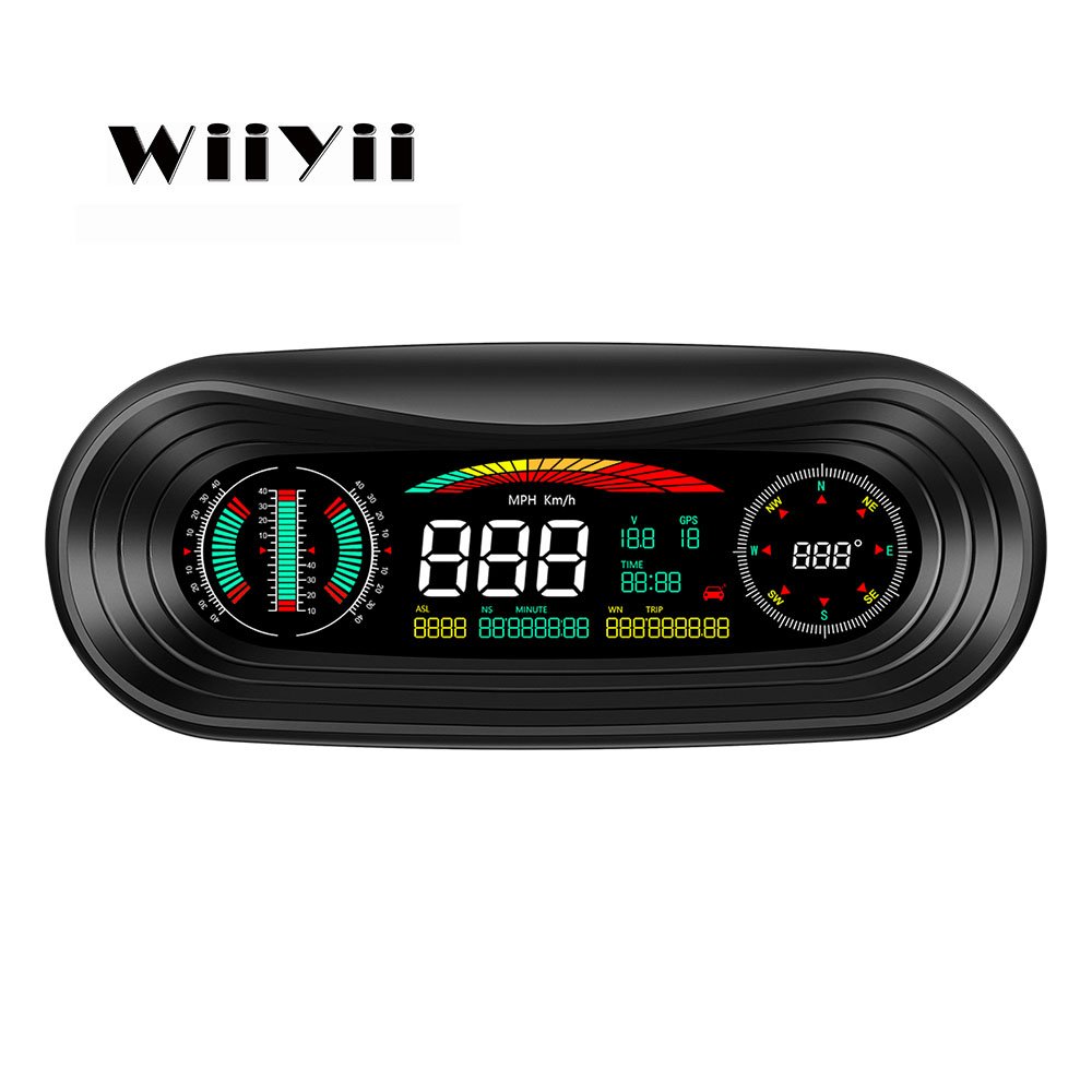 2023 GPS Slope Meter HUD Add GPS Slope Meter P18 Car Head up Display Smart GPS Multi- Functional Speedometer